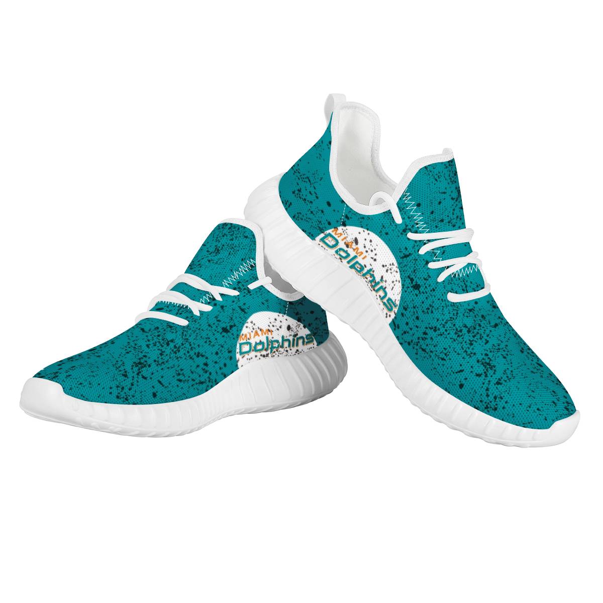 Men's Miami Dolphins Mesh Knit Sneakers/Shoes 016